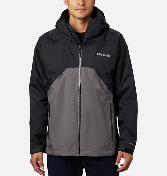 Columbia Rain Scape Rain Jacket Black Grey For Men's NZ32458 New Zealand